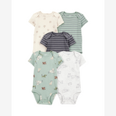 Kit body bebê 5 peças cachorrinhos mescla multicor