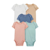 Kit body bebê 5 peças básico e listras multicor