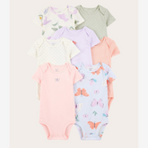 Kit body bebê 7 peças borboletas poá multicor