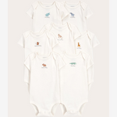 Kit body bebê 7 peças dias da semana off-white